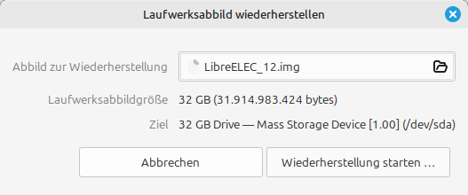 Gnome-disk-utility Laufwerksabbild Erzeugen